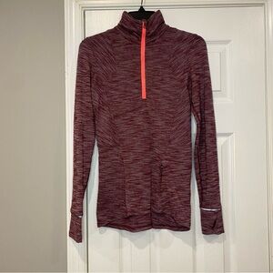 Lululemon Kanto Catch Me 1/2 Zip Heathered Bordeaux Drama Size 4 Womens Half Zip